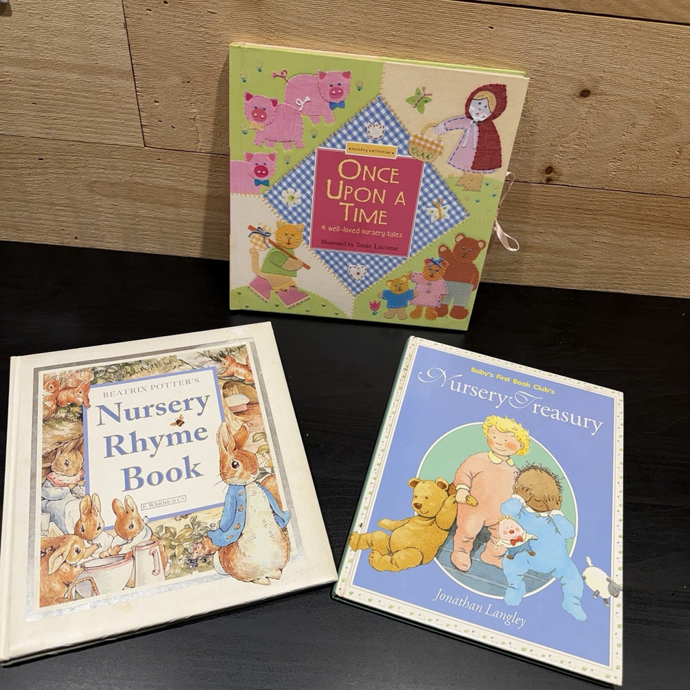 Lot Of 3 Children’s Nursery Rhymes Books Nursery, Treasury, Once Upon A Time